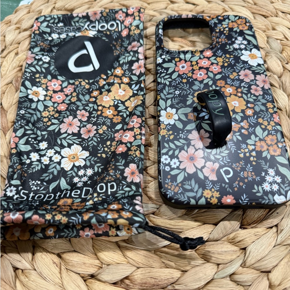 Loopy Case Floral Phone Case - Black and Orange IPhone 16 Pro Max